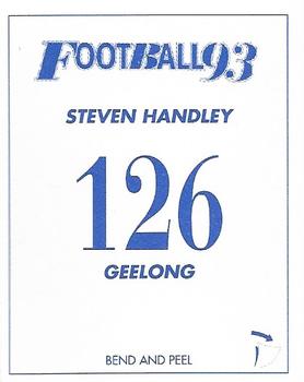 1993 Select AFL Stickers #126 Steven Handley Back